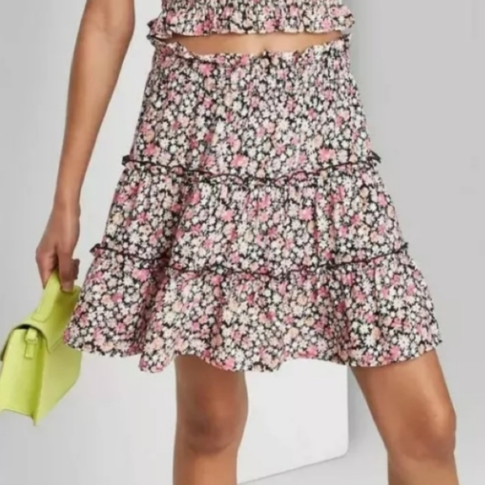 Wild Fable Ruffle Tiered Mini Skirt